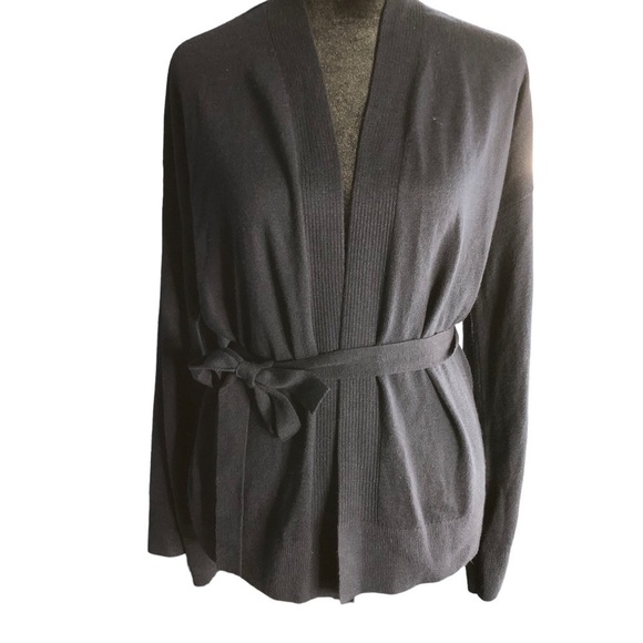 Loft Womens Small Blue Wrap Bell Sleeve Open Front Cardigan Sweater - Picture 6 of 11